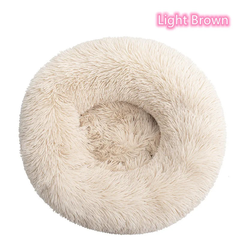Super Soft Plush Pet Bed – Washable Calming Donut Bed for Cats & Dogs, Cozy Winter Sleeping Nest