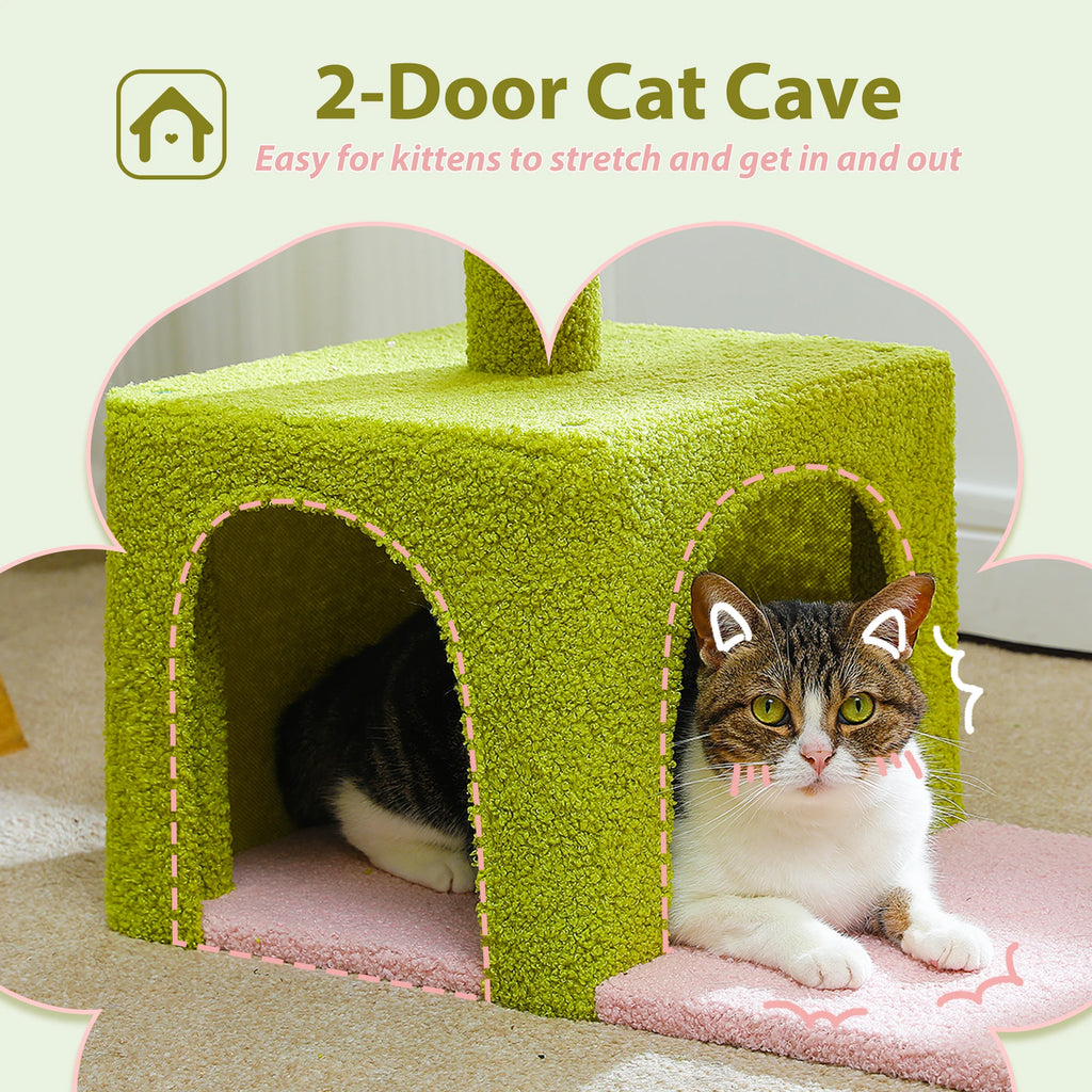Flower Cat Tree with Hammock, Sisal Scratching Posts & Cozy Condo for Indoor Cats