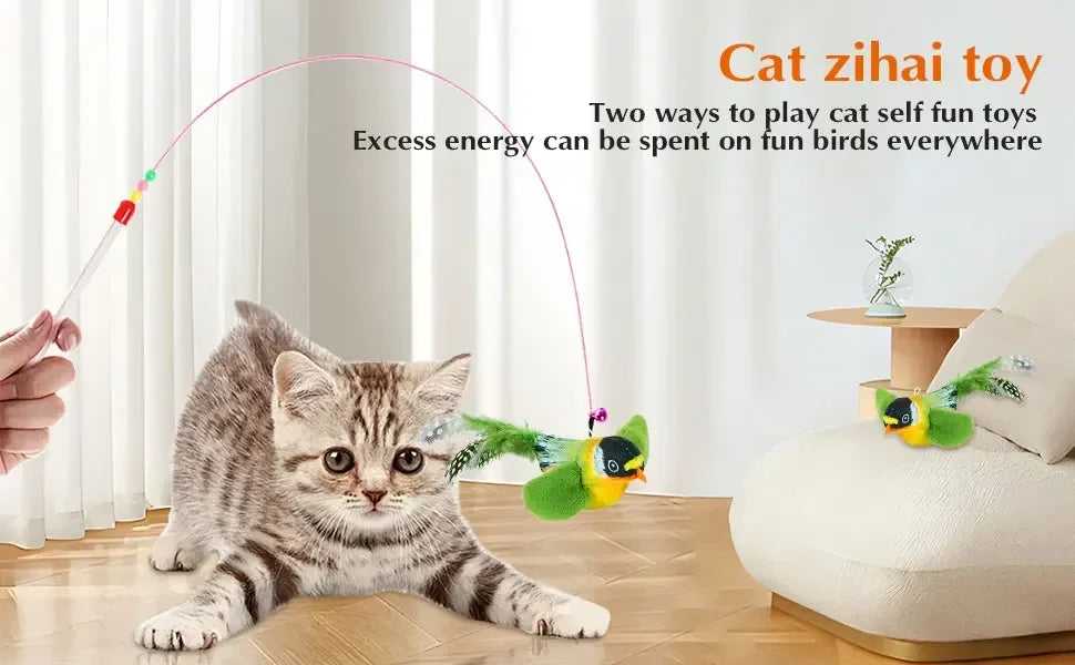 Chirpy Bird Interactive Cat Toy (Touch-Activated)