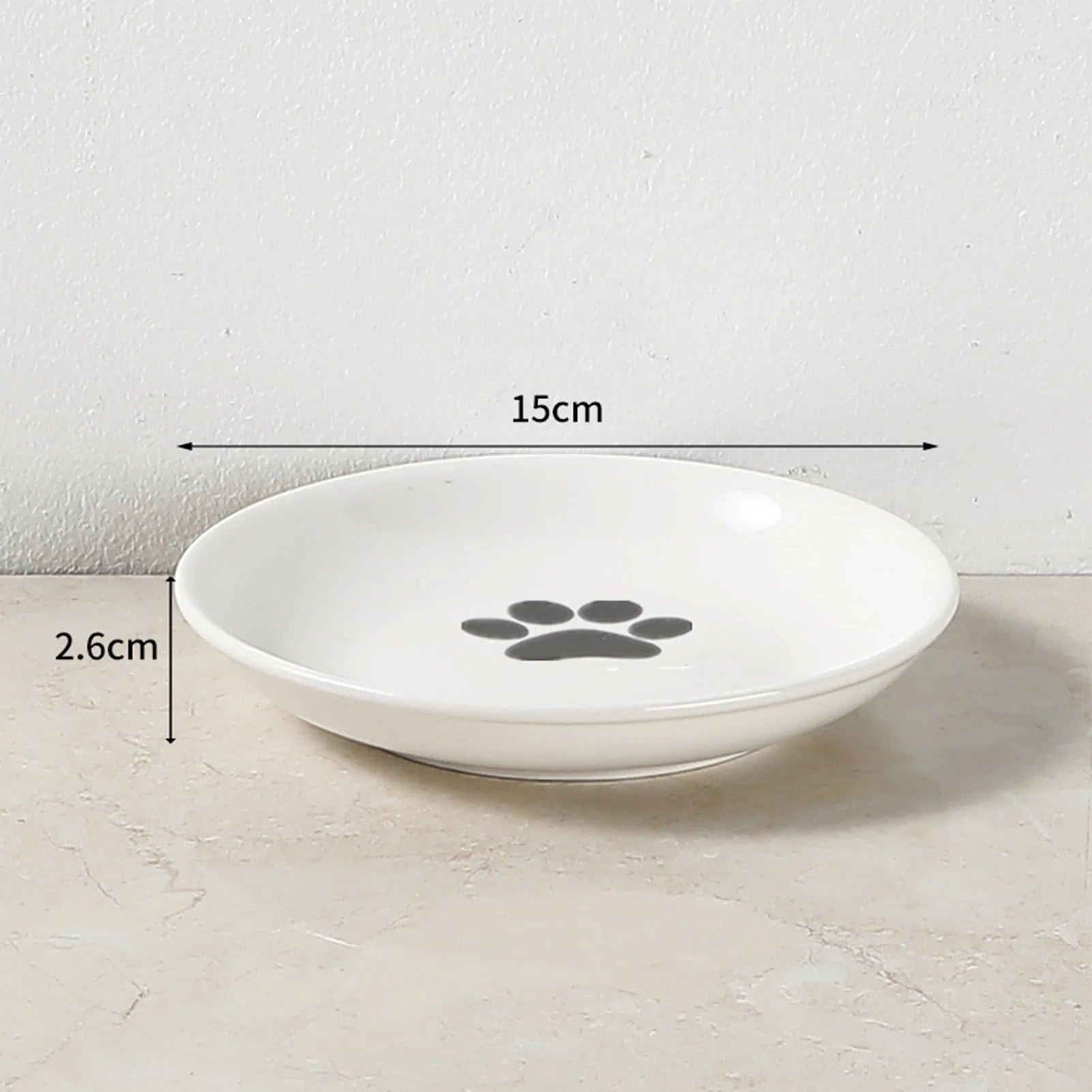 Wide Ceramic Whisker-Friendly Cat Bowl with Iron Stand