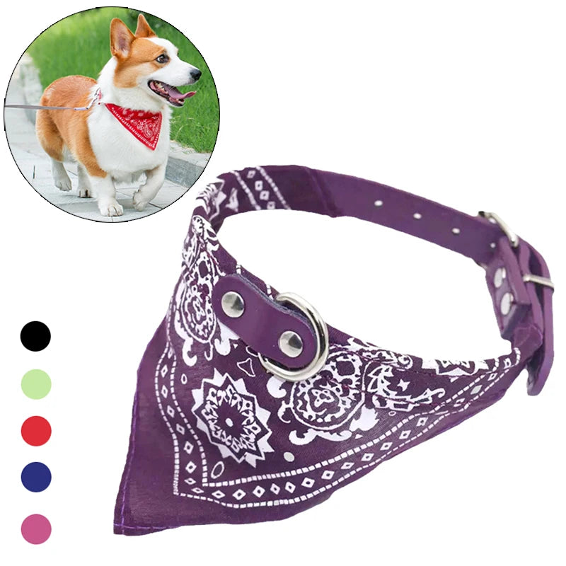 Printed Bandana Dog & Cat Collar (PU)