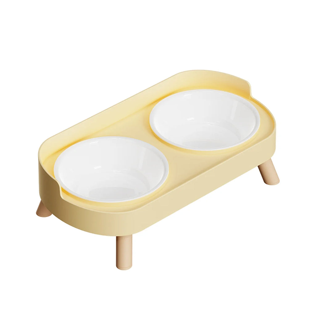 Colorful Elevated Double Pet Bowl with Stainless Steel Inserts