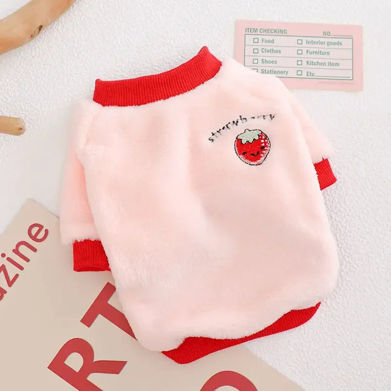 Cute Fruit Print Fleece Pet Jacket (Dog & Cat)