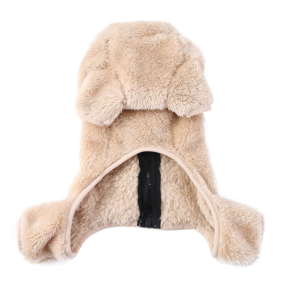 Winter Warm Fleece Dog & Cat Jumpsuit (Zipper + D-Ring)