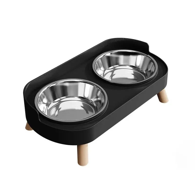Colorful Elevated Double Pet Bowl with Stainless Steel Inserts
