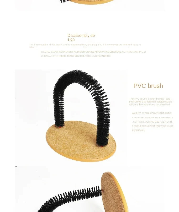 Self-Grooming Cat Arch with Scratching Base