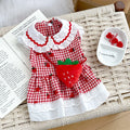 Strawberry Plaid Pet Dress (Dog & Cat) 🍓🎀