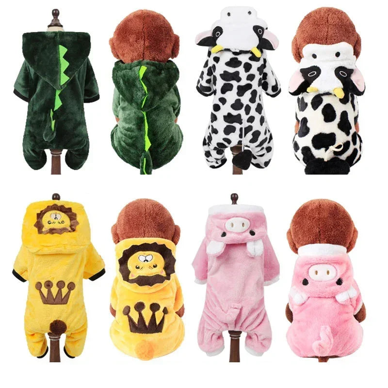 Cartoon Animal Fleece Pet Jumpsuit Pajama (Dogs & Cats)