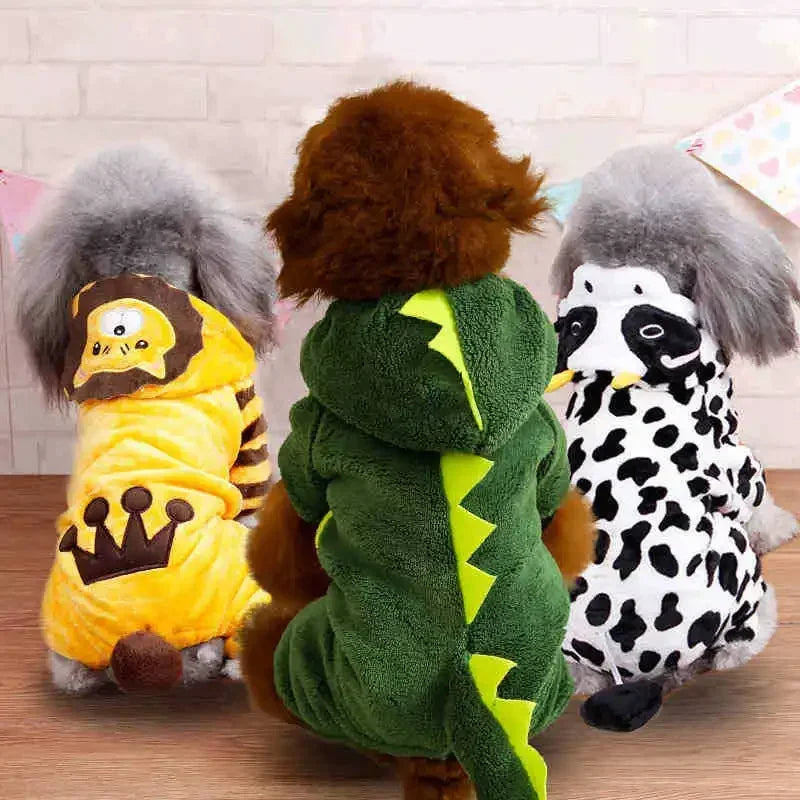 Cartoon Animal Fleece Pet Jumpsuit Pajama (Dogs & Cats)