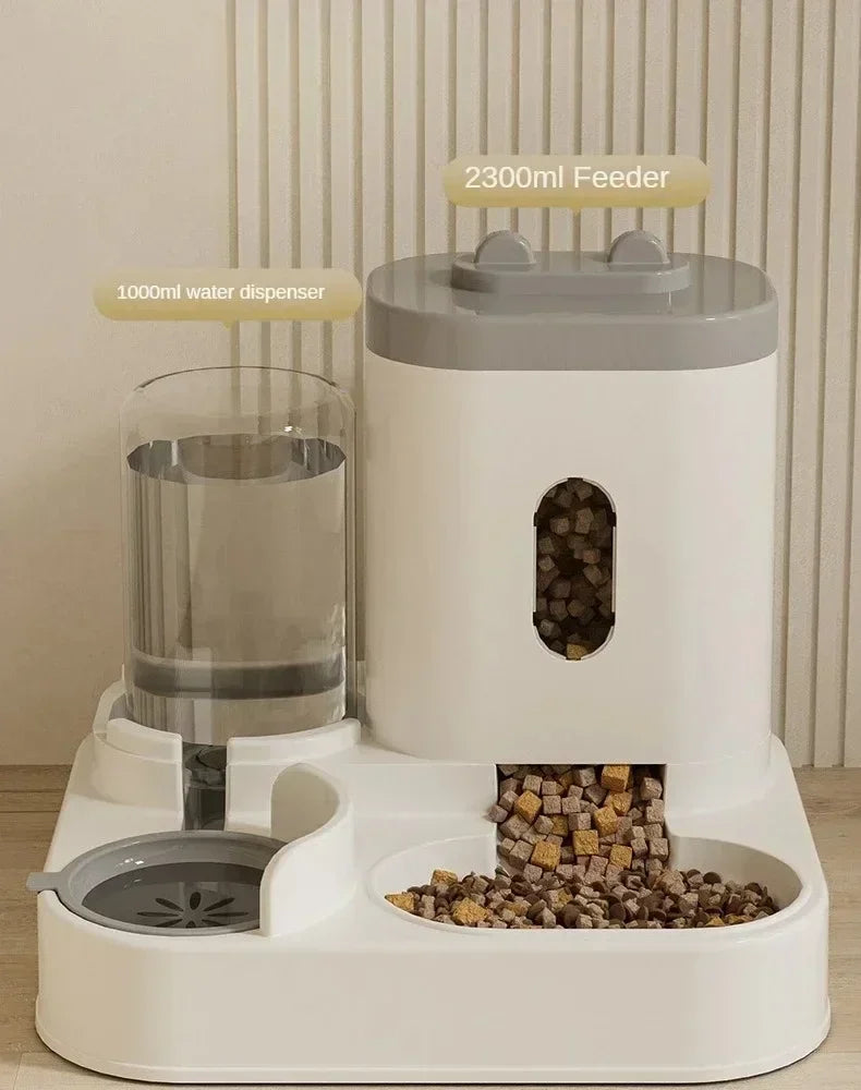 Gravity-Fed Automatic Food & Water Feeder for Cats & Dogs