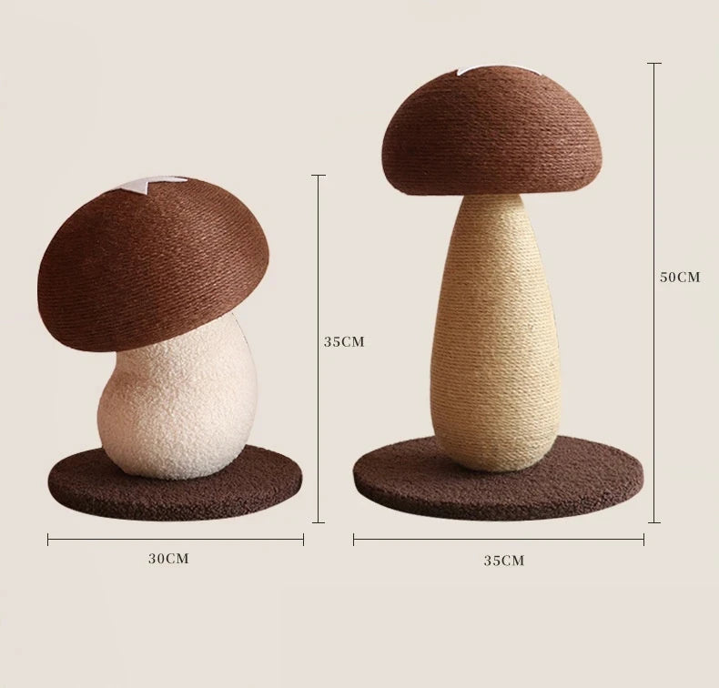Mushroom Sisal Cat Scratching Post & Board – Vertical Scratch Pad, Durable Non-Shed Cat Scratcher