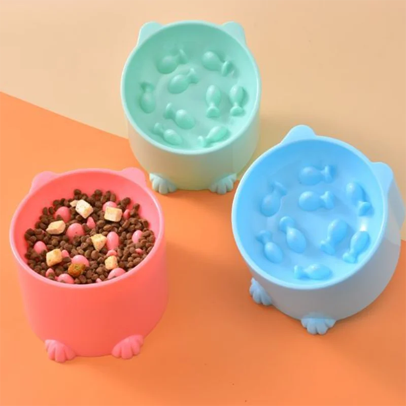 Elevated Slow-Feeding Cat Bowl (Anti-Choking & Neck-Friendly)