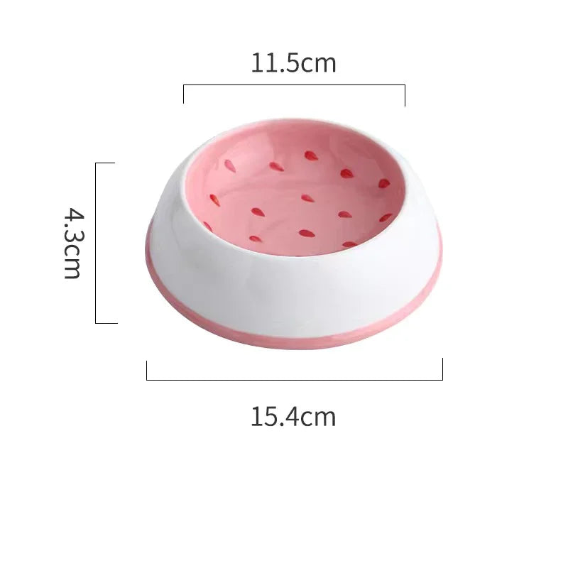 Fruit-Inspired Ceramic Cat Bowl