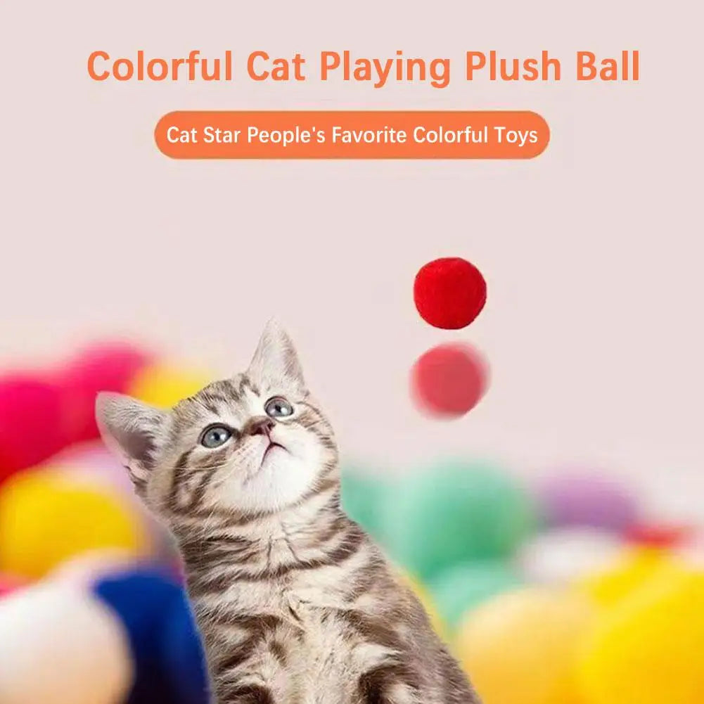 Indoor Hunting Game: Cat Ball Launcher + Pom-Poms
