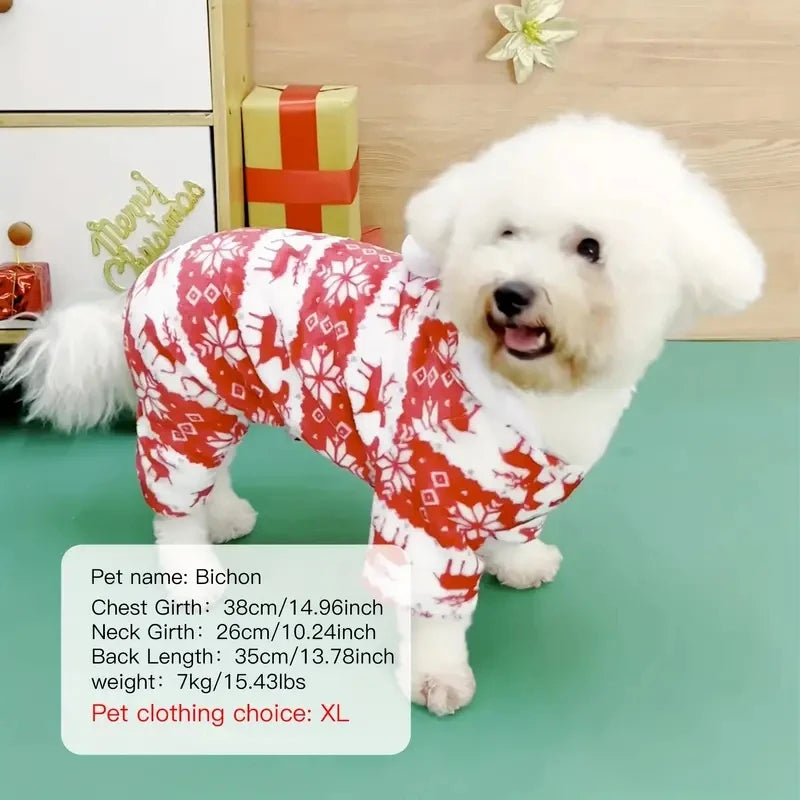 Cozy Reindeer Fleece Pet Pajamas