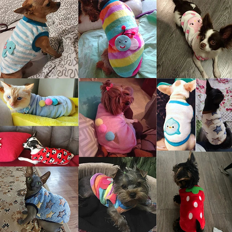 Winter Fleece Pet Vest for Small Dogs & Cats (XXS–XL)