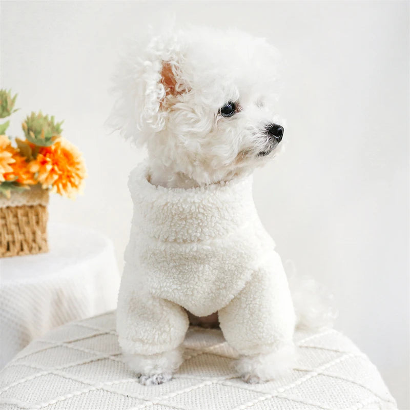 ABC Teddy Fleece Pet Pullover (Warm Half-Zip Sweater for Small Dogs & Cats) 🧸✨