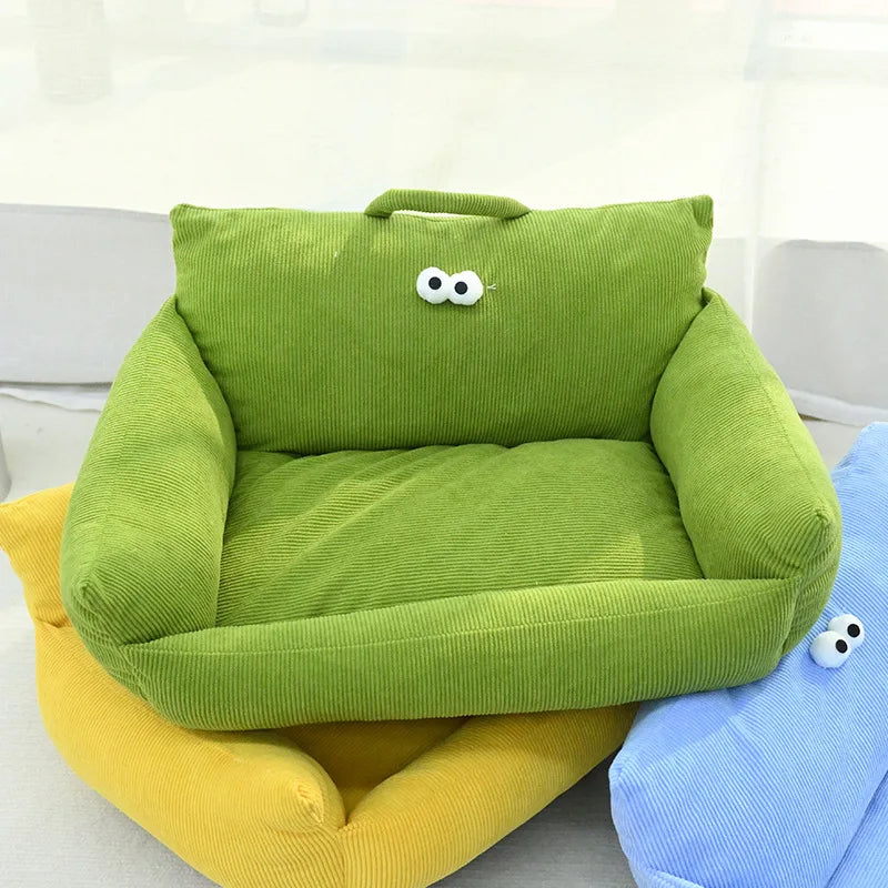 Mini Sofa Pet Bed (Cozy Linen Couch for Small Dogs & Cats) 🛋️🐾