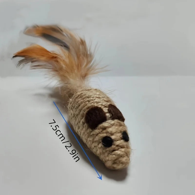 🐭Sisal Mouse Cat Toys (1–4pcs Set)