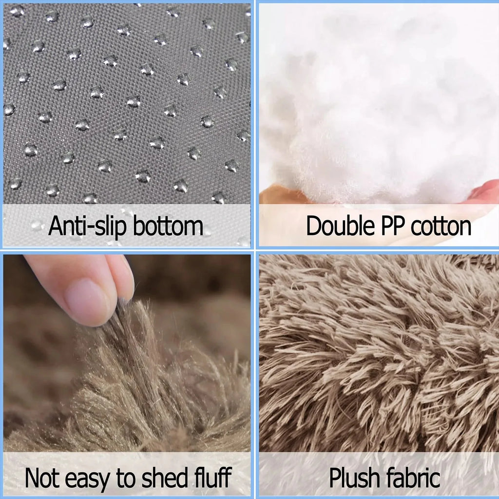 Ultra-Soft Calming Plush Pet Bed – Round, Washable Comfort Bed for Cats & Dogs