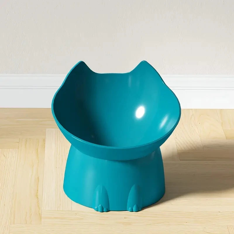 Elevated Whisker-Friendly Cat Bowl with Anti-Tip Base
