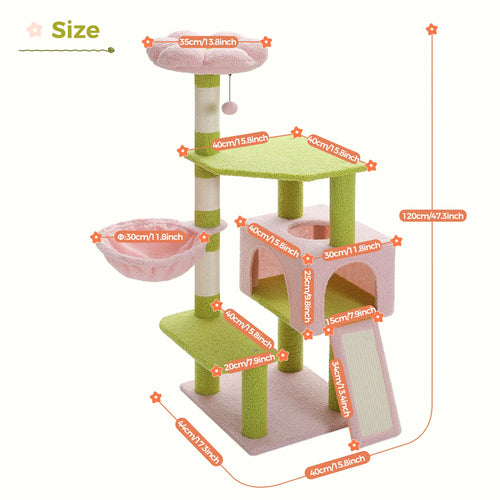 BloomNest Cat Tree (Green)