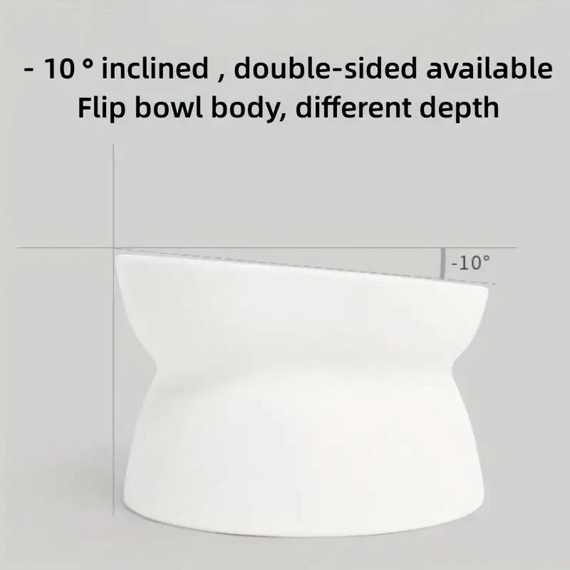 Anti-Rollover, Wide-Opening Feeding Bowl for Cats