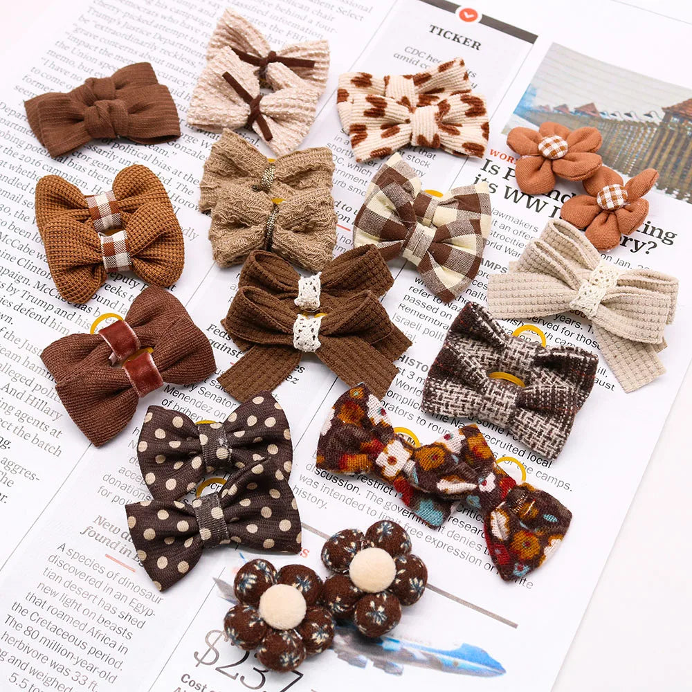 Neutral Bowknot Pet Hair Bands (10PCS)