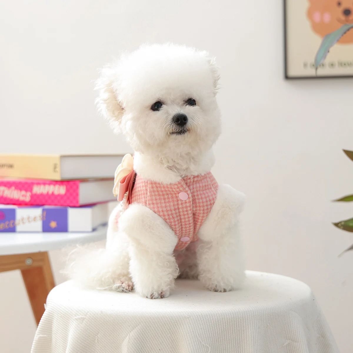 Pink Pearl Velvet Dog Vest