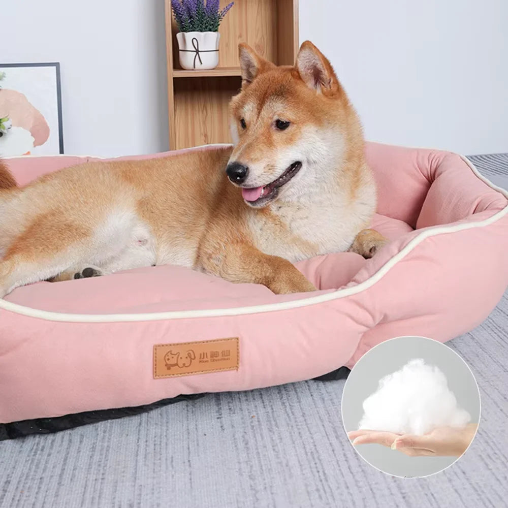 Cozy Corduroy Pet Sofa Bed – Soft Washable Nest for Dogs
