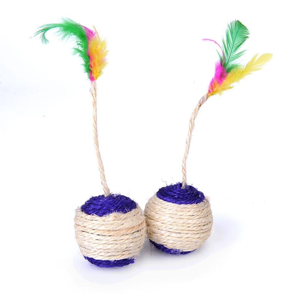 😻Feather Bounce Sisal Cat Toy