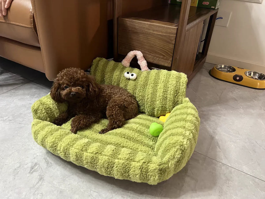 Mini Sofa Pet Bed (Cozy Linen Couch for Small Dogs & Cats) 🛋️🐾