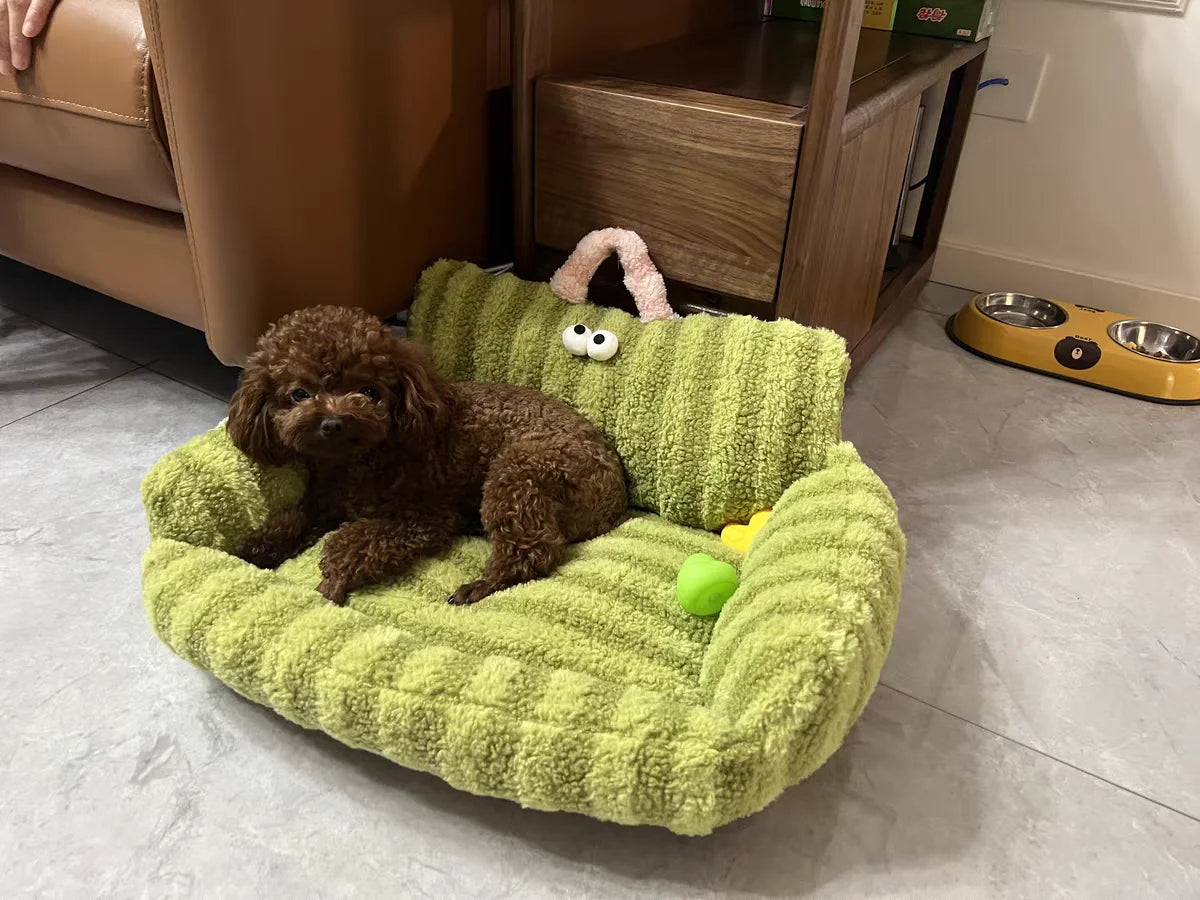Mini Sofa Pet Bed (Cozy Linen Couch for Small Dogs & Cats) 🛋️🐾