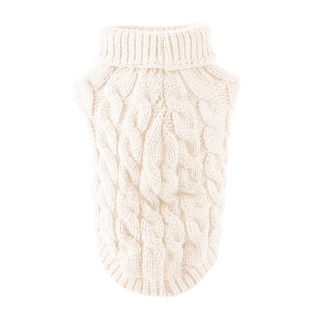 Warm Knit Dog Sweater for Small Dogs – Solid Color Pullover (XS–XXL)