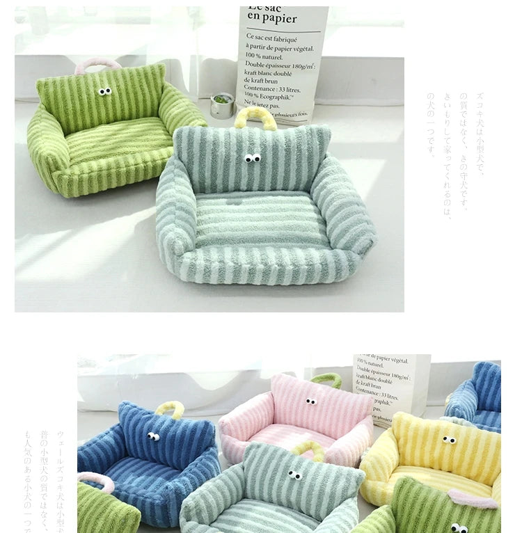 Mini Sofa Pet Bed (Cozy Linen Couch for Small Dogs & Cats) 🛋️🐾
