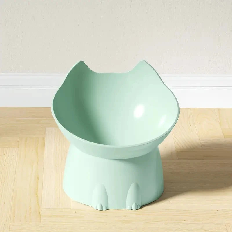 Elevated Whisker-Friendly Cat Bowl with Anti-Tip Base