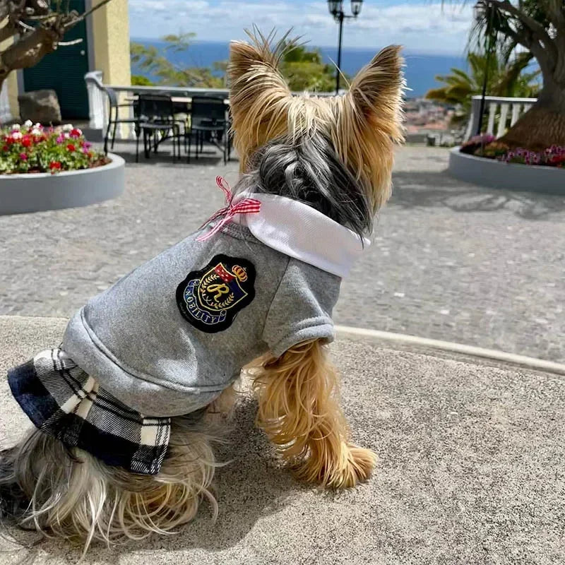 Couple Pet School Uniform Outfit (Shirt + Skirt) 🐾🎀