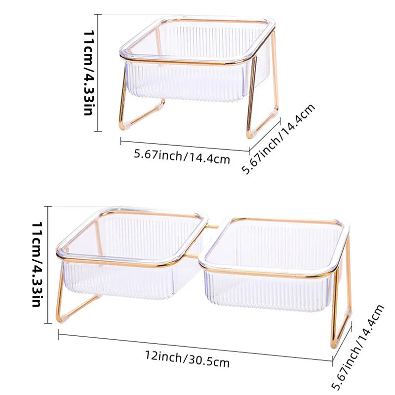 Neck-Friendly Feeding & Water Station for Cats and Dogs