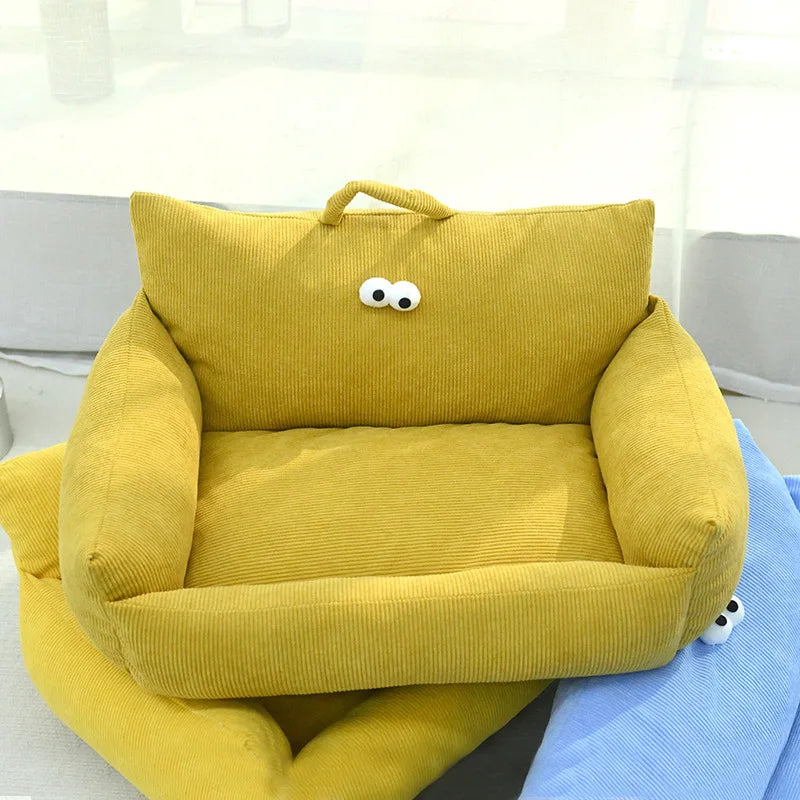 Mini Sofa Pet Bed (Cozy Linen Couch for Small Dogs & Cats) 🛋️🐾