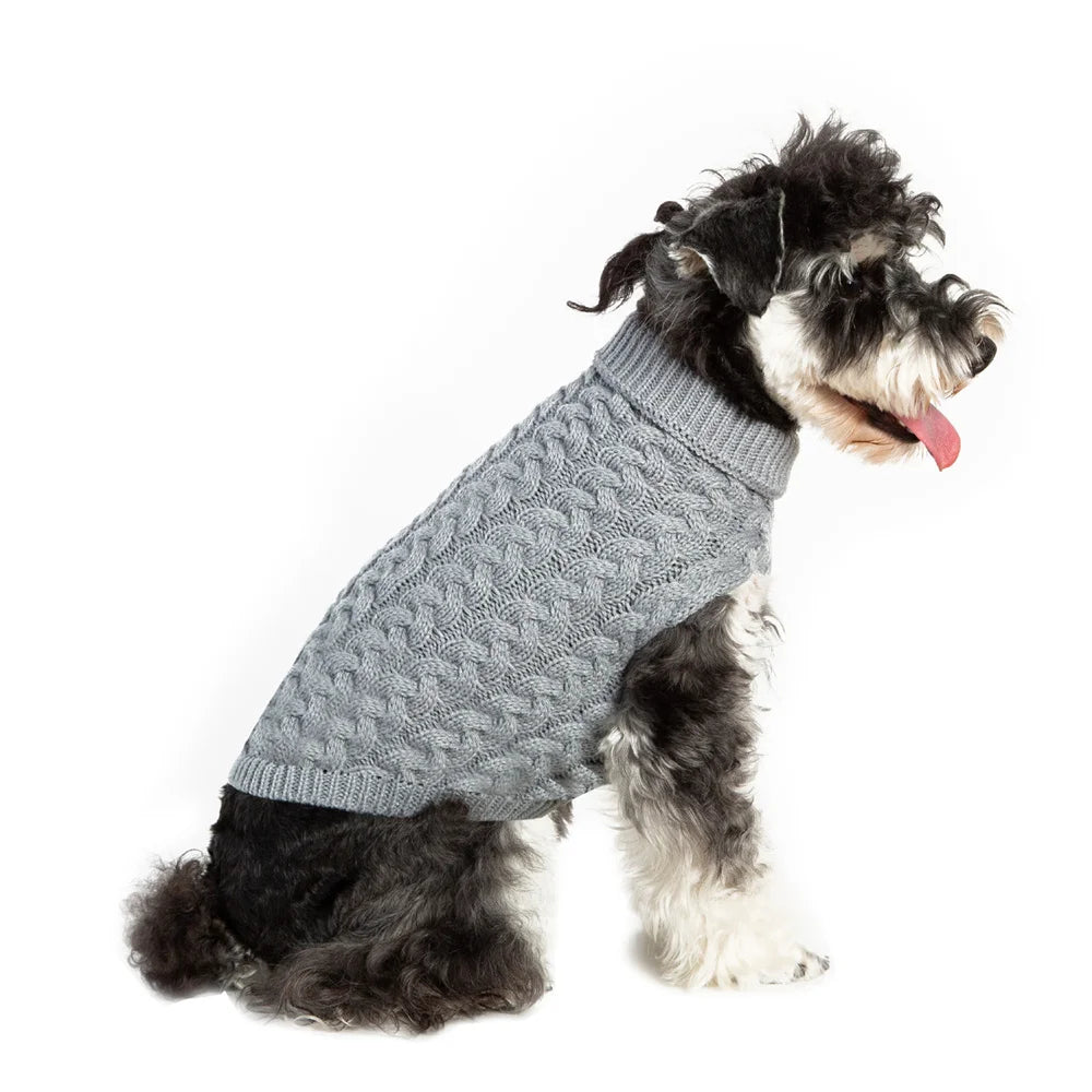 Warm Knit Dog Sweater for Small Dogs – Solid Color Pullover (XS–XXL)