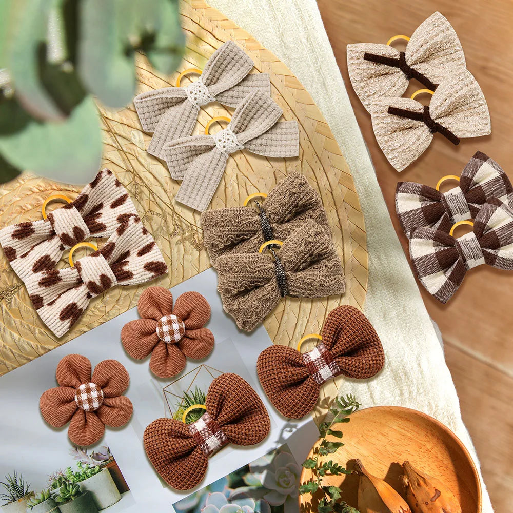 Neutral Bowknot Pet Hair Bands (10PCS)