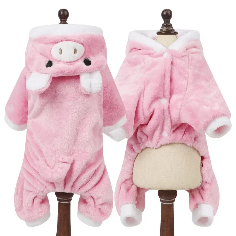Cartoon Animal Fleece Pet Jumpsuit Pajama (Dogs & Cats)
