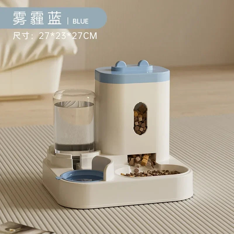 Gravity-Fed Automatic Food & Water Feeder for Cats & Dogs