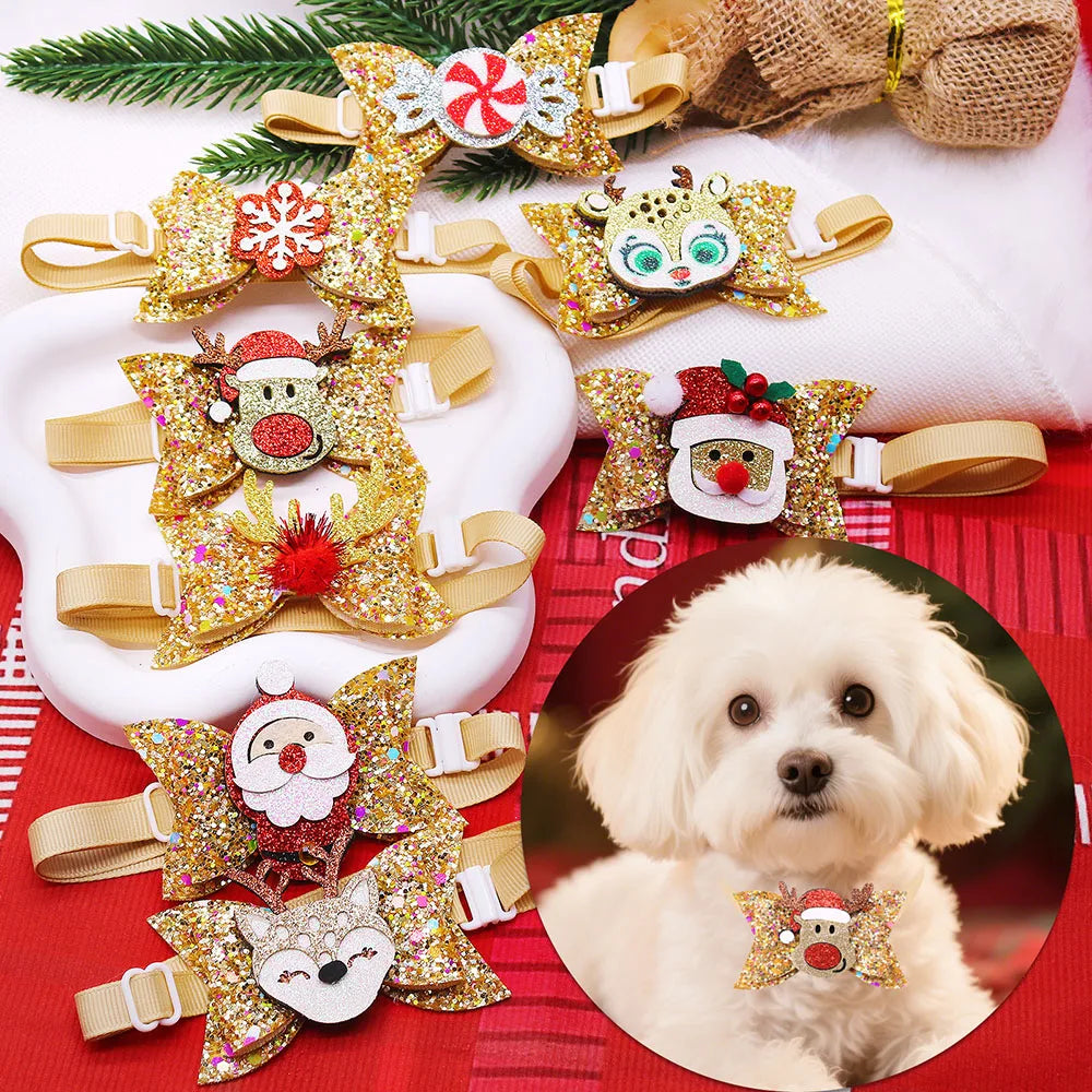 Necklace for Paws: New Year Party Bowties Set (5/10PCS)