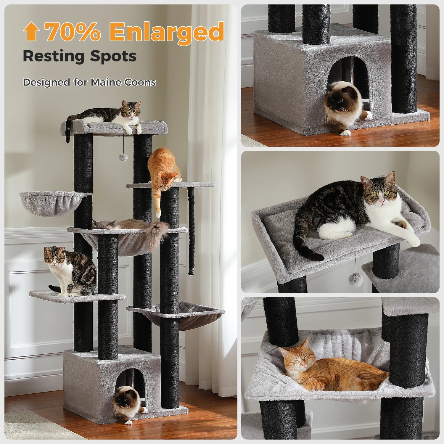 Extra-Large Climbing Tower for Big & Multi-Cat Homes