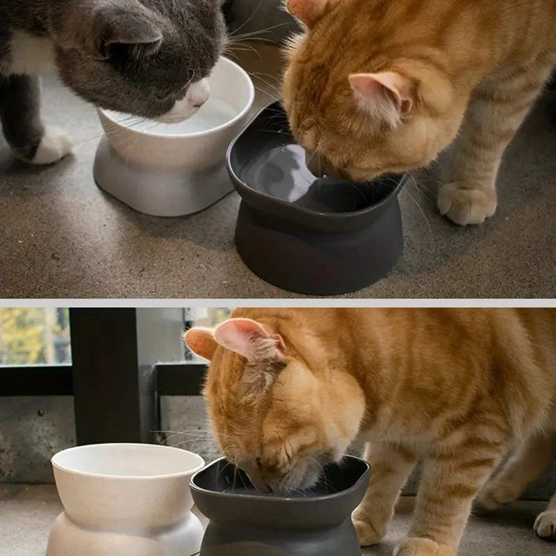 Anti-Rollover, Wide-Opening Feeding Bowl for Cats