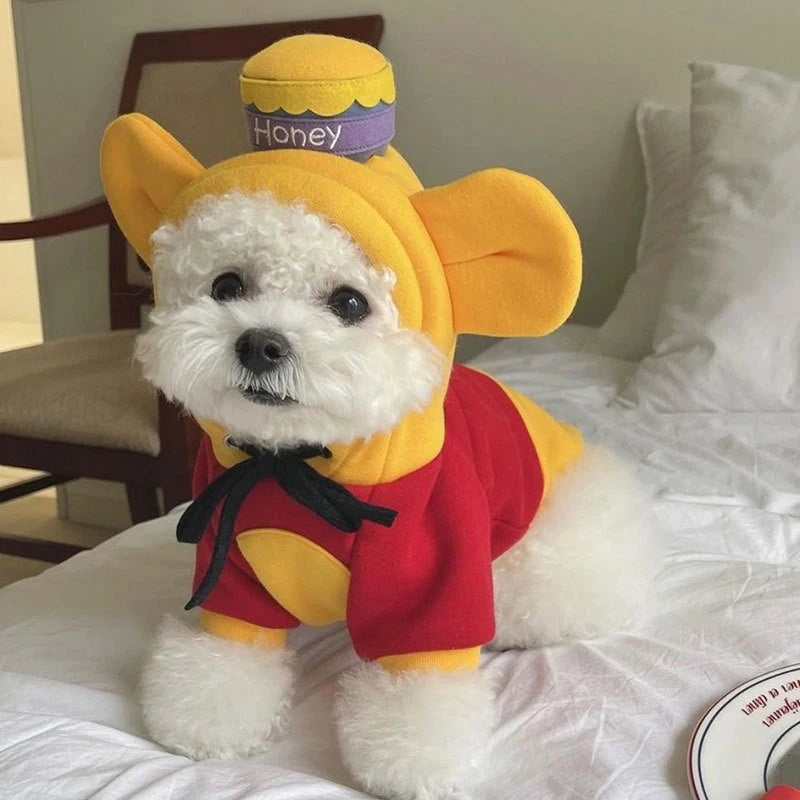 Cozy Mouse Hoodie Jumpsuit for Dogs & Cats (Warm Fleece Winter Costume for Small Pets) 🐭💛