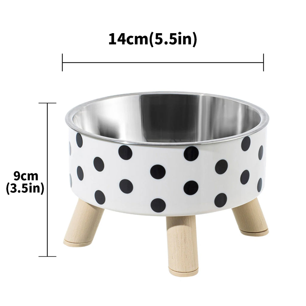 Elevated Stainless Steel Pet Bowl with Decorative Stand