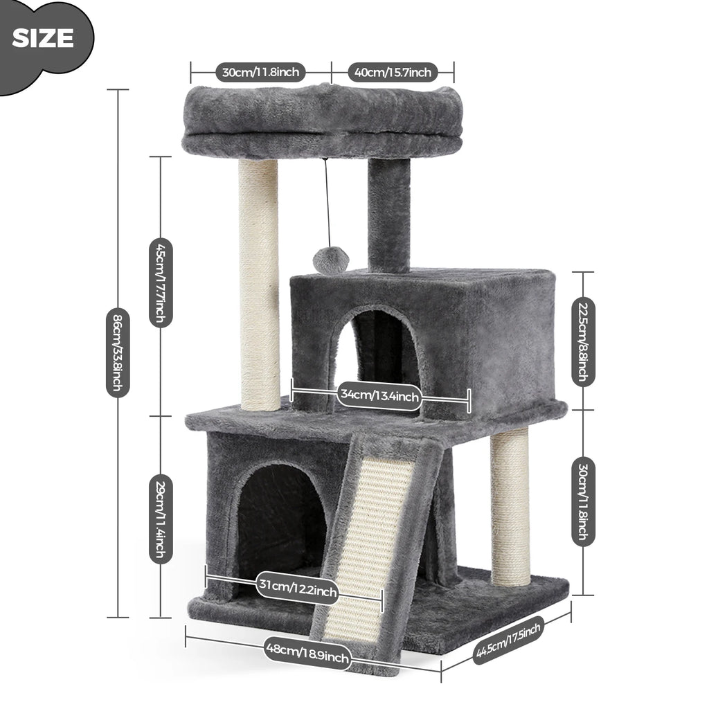 All-in-One Cozy Climbing & Resting Tower for Indoor Cats