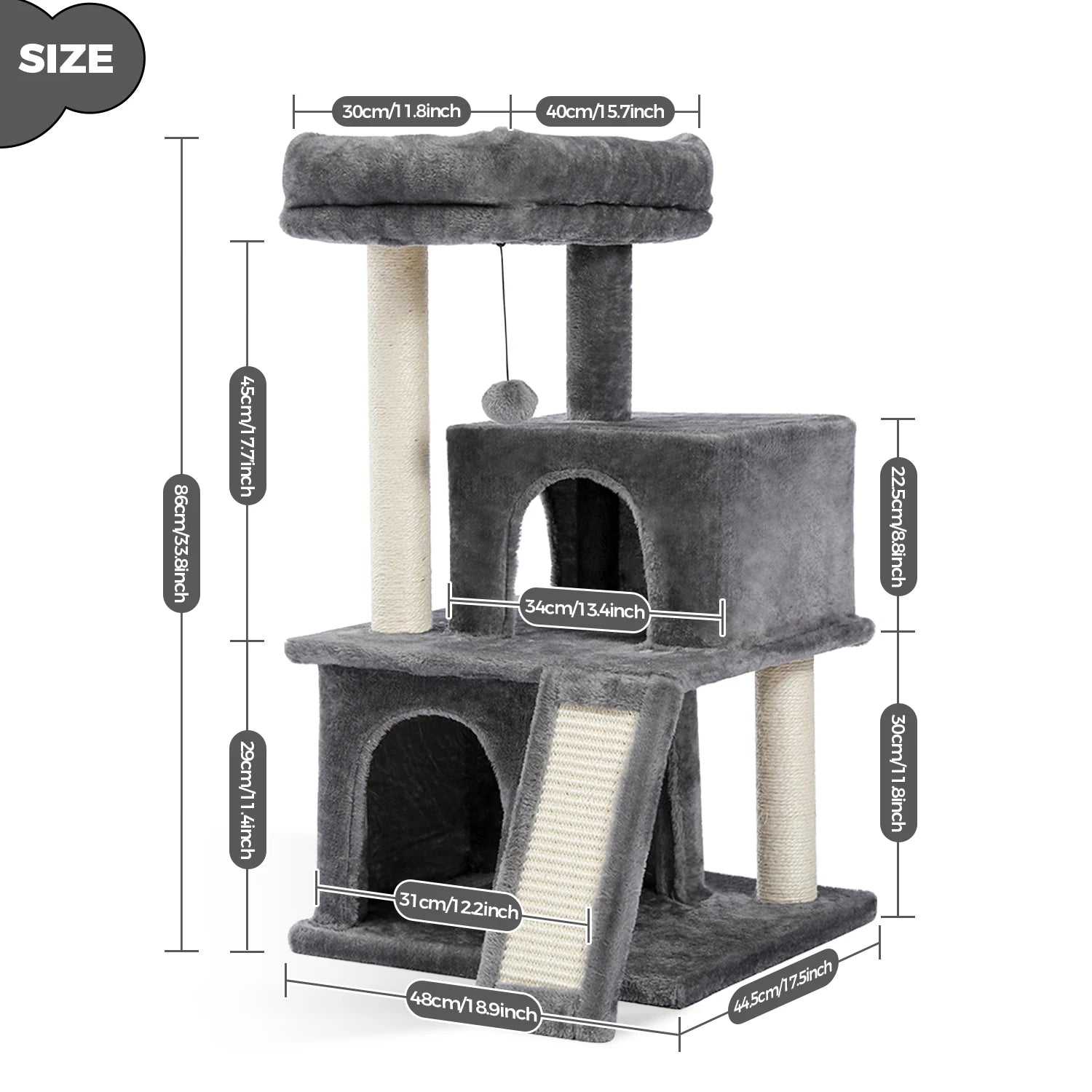 All-in-One Cozy Climbing & Resting Tower for Indoor Cats